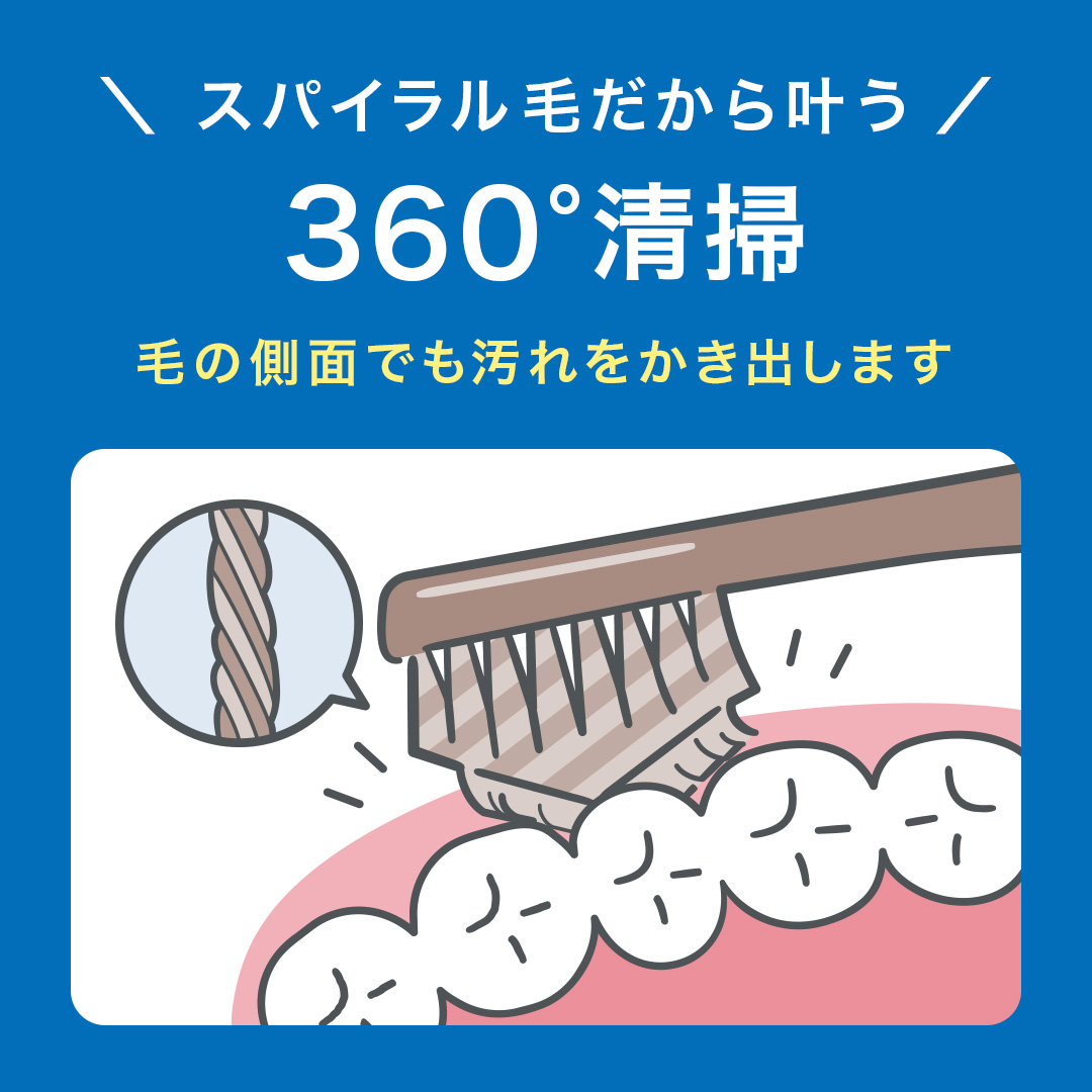 奇跡の歯ブラシ 【公式】奇跡の歯ブラシ スパイラル クリアブラウン 3