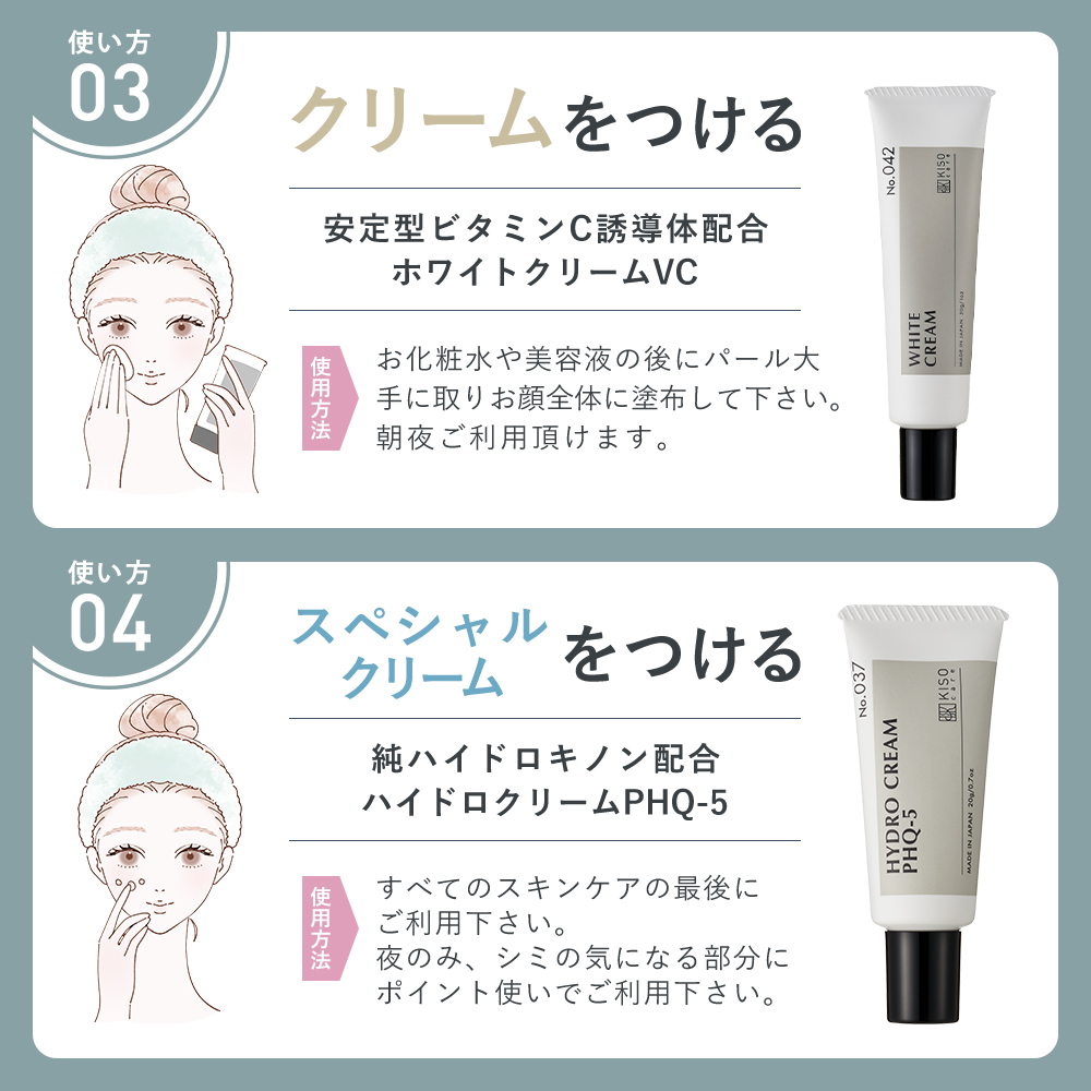 ハイドロキノン スキンケア 5点セット KISO キソ 普通肌用 ビタミンC アルブチン 化粧水 美容液 フェイスクリーム パック 透明感 日本製 プレゼント ギフト 爆買 | KISO | 14