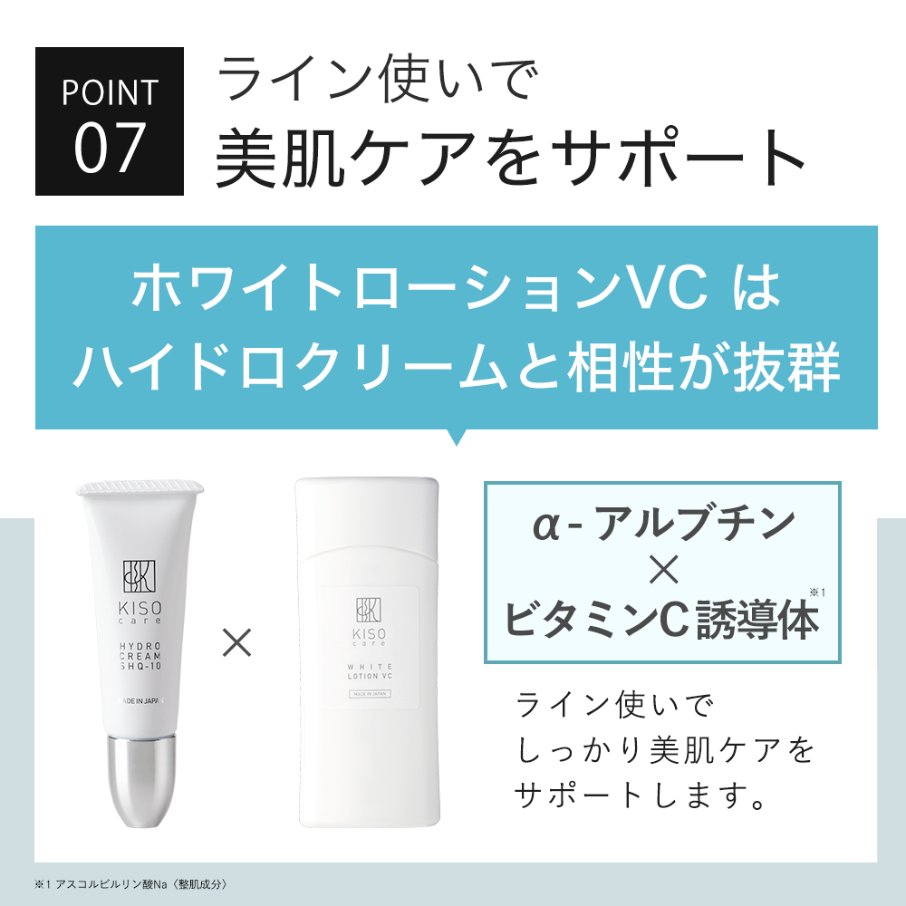 化粧水 ビタミンC 誘導体 配合 ホワイトローション VC 120ml 化粧水 保湿力 vitaminc アルファーアルブチン 送料無料 イオン導入  導入美容液 :kiso-k40:KISO ヤフーショッピング店 - 通販 - Yahoo!ショッピング