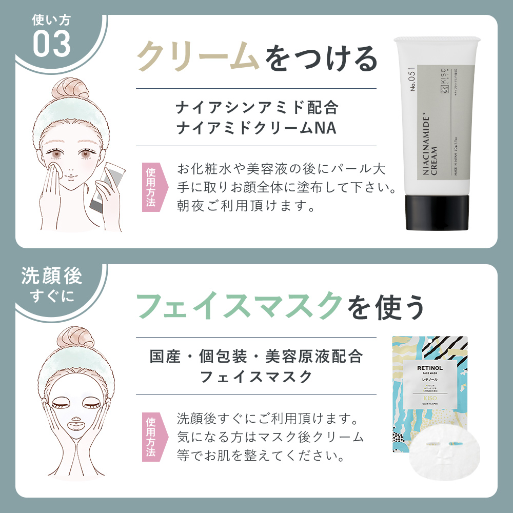KISO 年齢サイン対策 ハリ肌スキンケア4点セット キソ レチノール