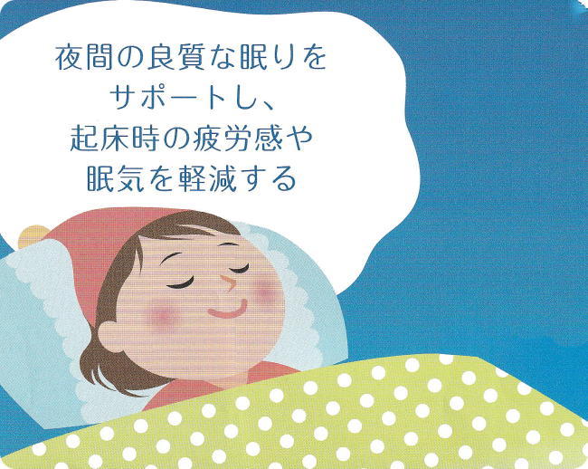 夜間の良質な眠りをサポートします