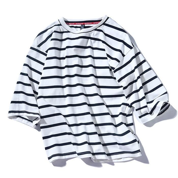 Tシャツ 半袖 メンズ ロンT コットン ボーダー柄 カットソー クルーネック おしゃれ 着やすい トップス カジュアル 全4色 S M L XL XXL 2020 春 夏｜kisskirt｜02
