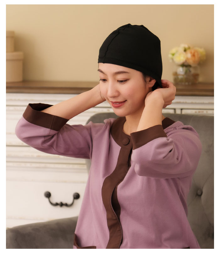日本製 インナーキャップ オーガニックコットン100% 医療用帽子 ケア