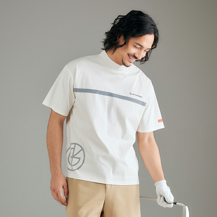 今季新作セール45％OFF】ゴルフウェア メンズ ロゴプリントモック