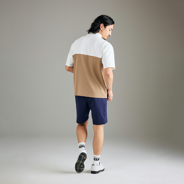 今季新作セール45％OFF】ゴルフウェア メンズ 配色モックネック