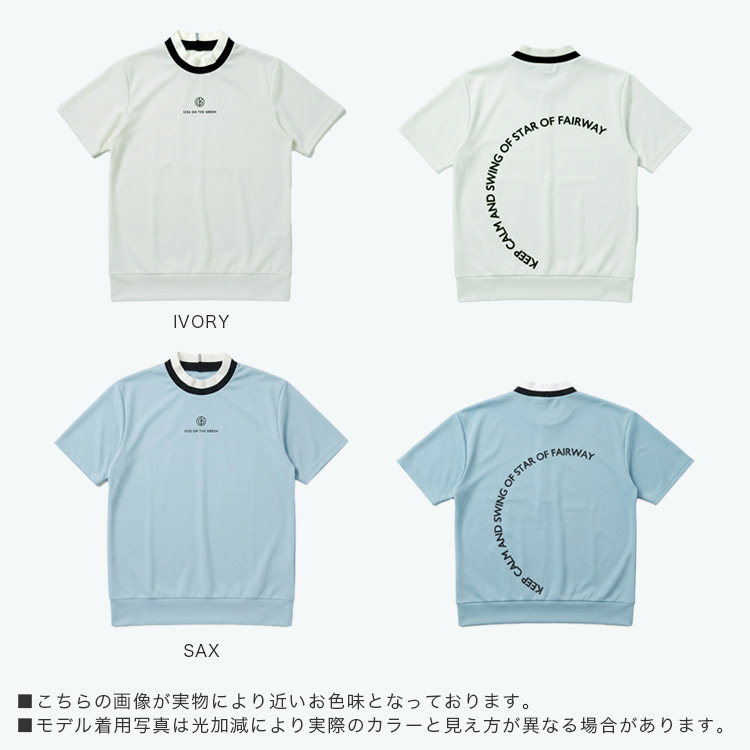 新作/送料無料】ゴルフウェア レディース モックネック 半袖 バック