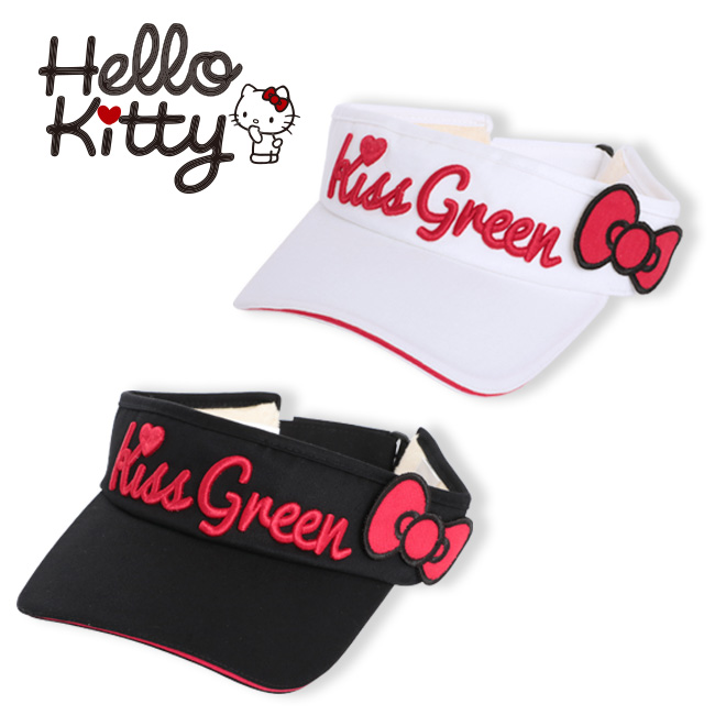 限定Hello Kittyコラボ キティちゃんリボン付きサンバイザー ゴルフ Sサイズ レディース 女性用 【あす楽対応】 ウェア