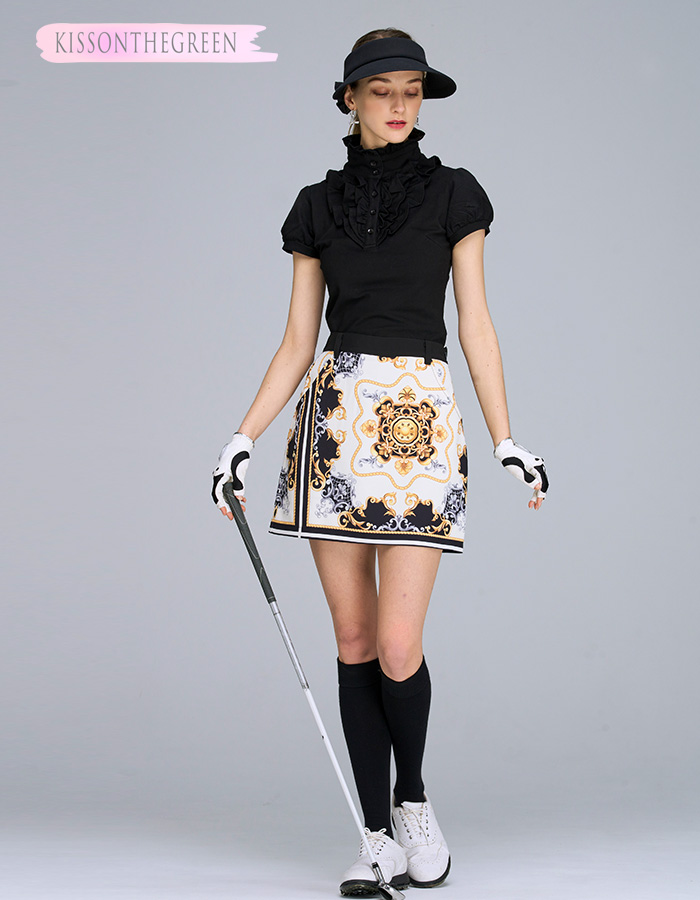 KISS ON THE GREEN（キスオンザグリーン） 胸元フリルスタンドカラー