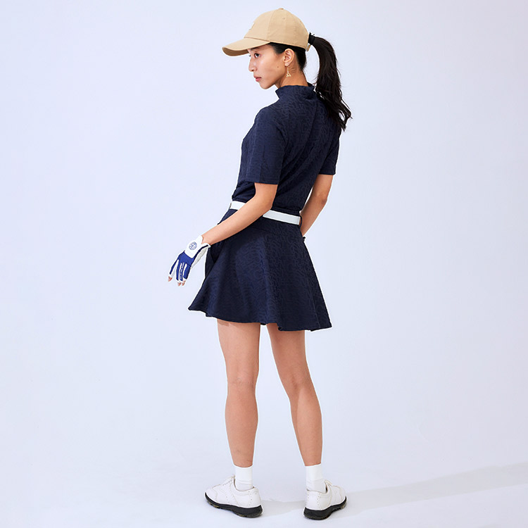 ゴルフウェア レディース スカート インナーパンツ付き ジャガード