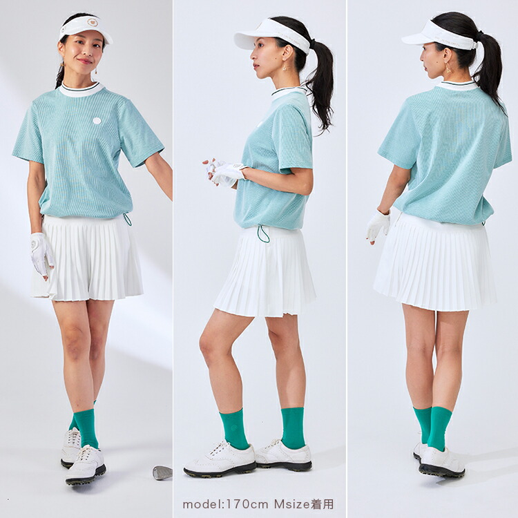 今季新作セール30％OFF】ゴルフウェア レディース モックネック T