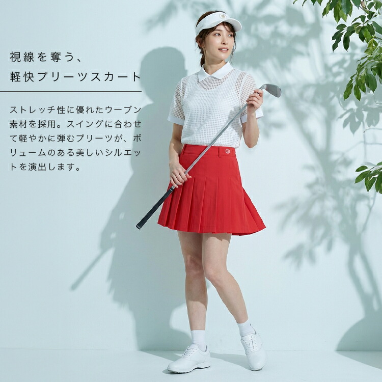今季新作セール30％OFF】ゴルフウェア レディース スカート プリーツ