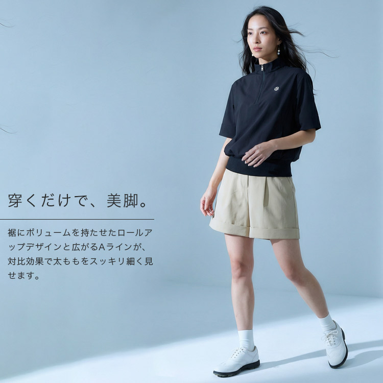 今季新作セール20％OFF】ゴルフウェア レディース 裾ロールアップ