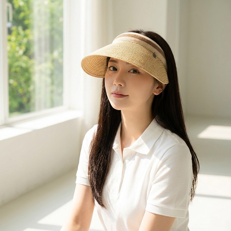 UV PROTECTION】サンバイザー 麦わら 帽子 レディース ストローハット