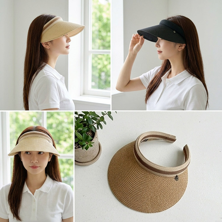 UV PROTECTION】サンバイザー 麦わら 帽子 レディース ストローハット
