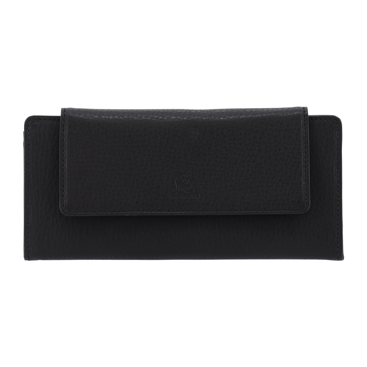 kissora（キソラ） 長財布 かぶせ 本革 オリーブヌメ レディース