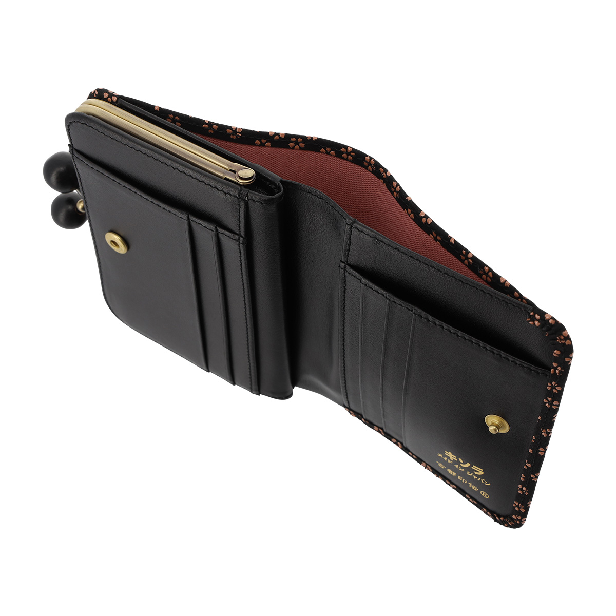 kissora（キソラ） 二つ折り財布 がま口 本革 古都印伝 レディースKIPM