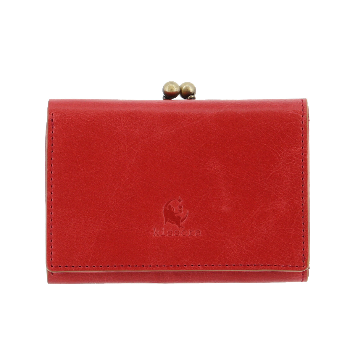 kissora（キソラ） 三つ折り財布 がま口 本革 レディースKIVP-102 日本