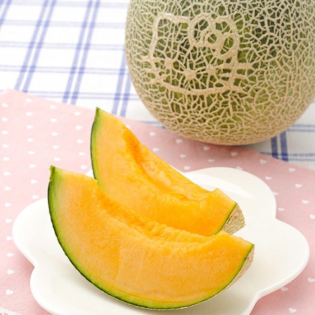 ハローキティふらのメロン1.6〜1.8kg×1玉(秀品) 化粧箱入 数量