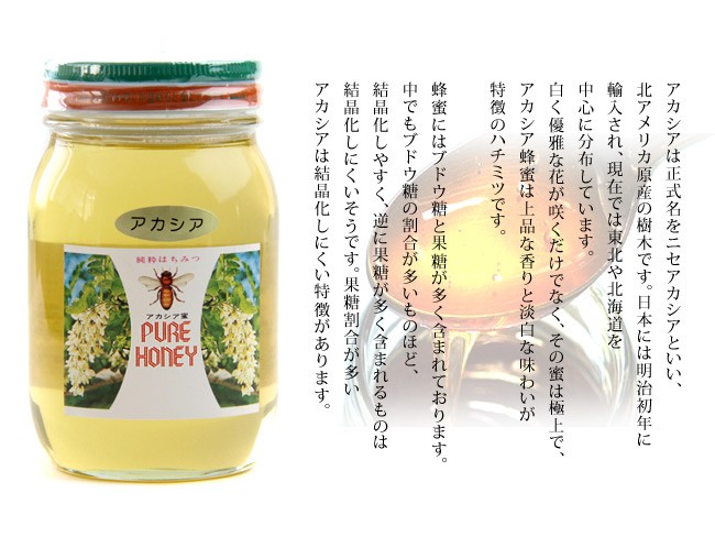 アカシア蜂蜜 600g 化粧箱入り北海道産(あかしあはちみつ、純粋