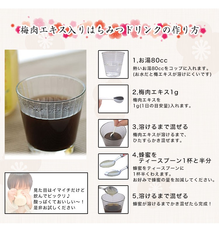 梅肉エキス 80g 塩分ゼロ 無添加 アルカリ性食品 梅 純 プラム