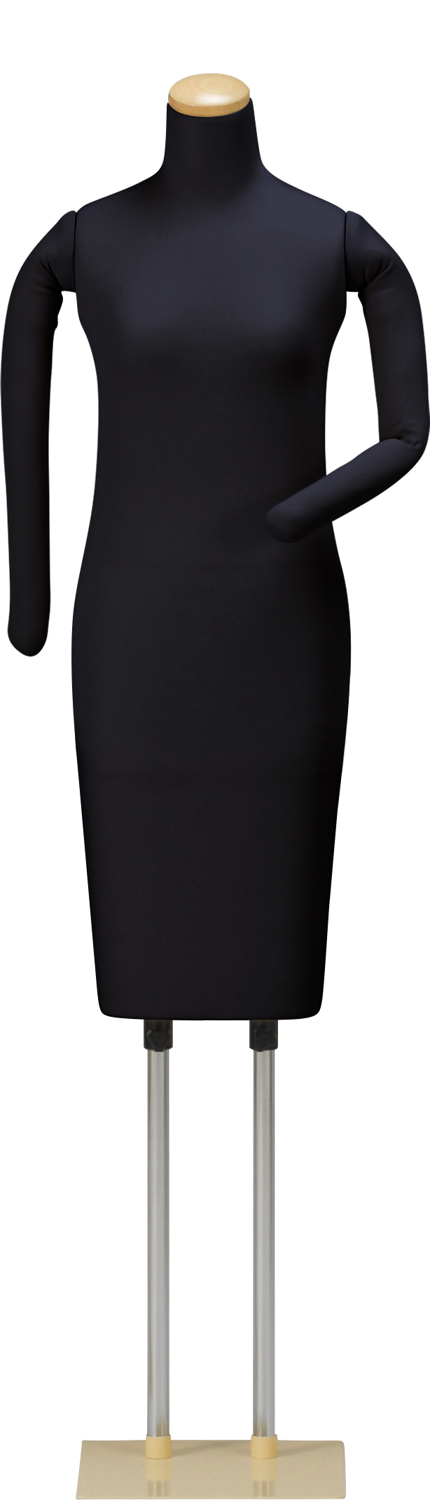 和装ボディ 黒ニット（胴長＋フレキ腕＋スチール台）着付練習・展示