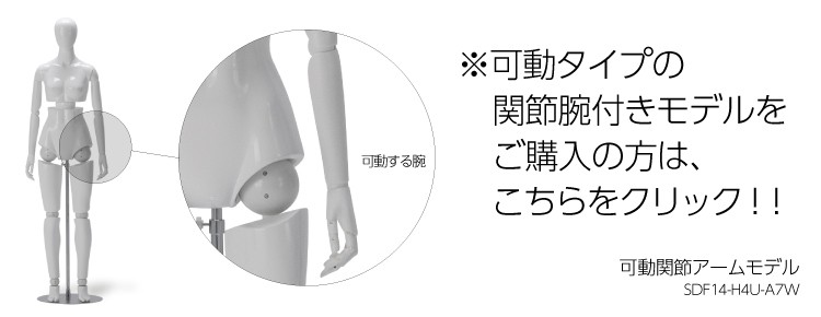 全身可動マネキン Newサンドール 婦人 固定アーム ウエストリフト FRP