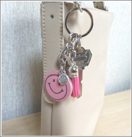 ニコちゃんスマイルのキーリング・キーホルダー ニコちゃんチャーム