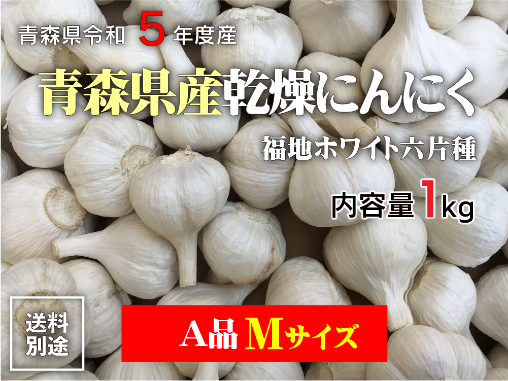 令和5年産 にんにく A品Mサイズ 1kg 青森県産 ホワイト六片 国産 5kg