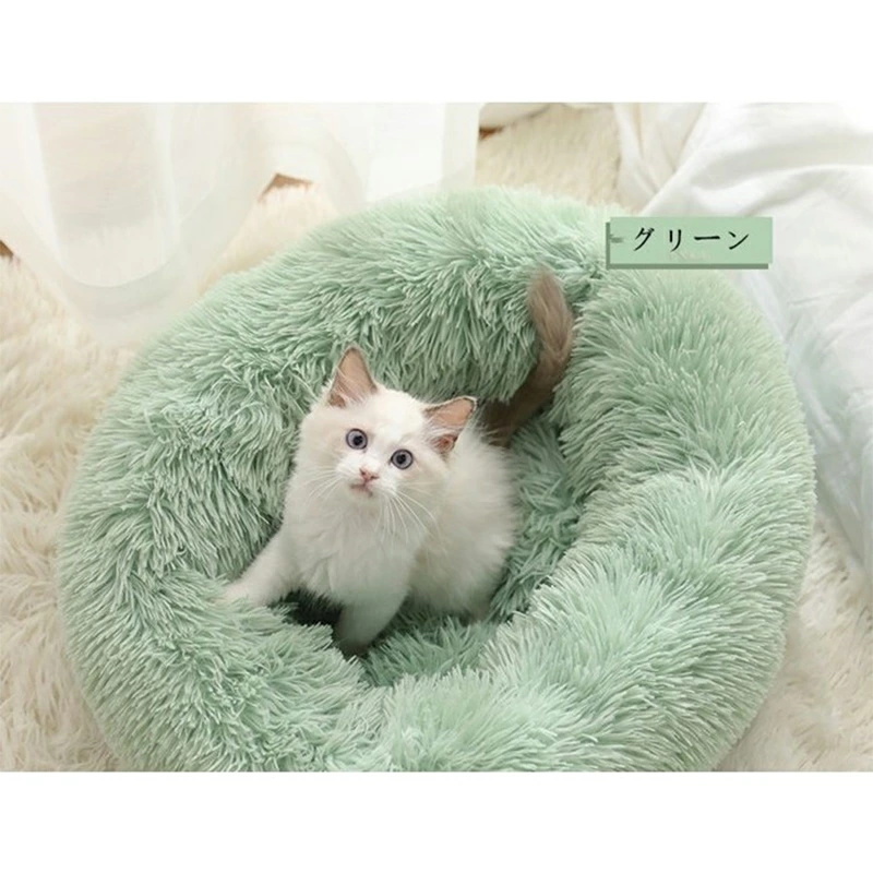 ペットベッド タイプ 猫ベッド 秋 防寒 クッション 直径60cm 冬用 ブラウンベージュ 70cm 可愛い 伸縮性ある崩れにくい 休 あったか  もこもこ 犬ベッド ぐっすり眠る シャギー素材 丸型 安眠 寝台 冬 ふわふわ 洗える