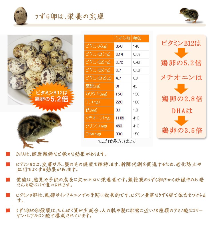 うずらの卵は、栄養の宝庫