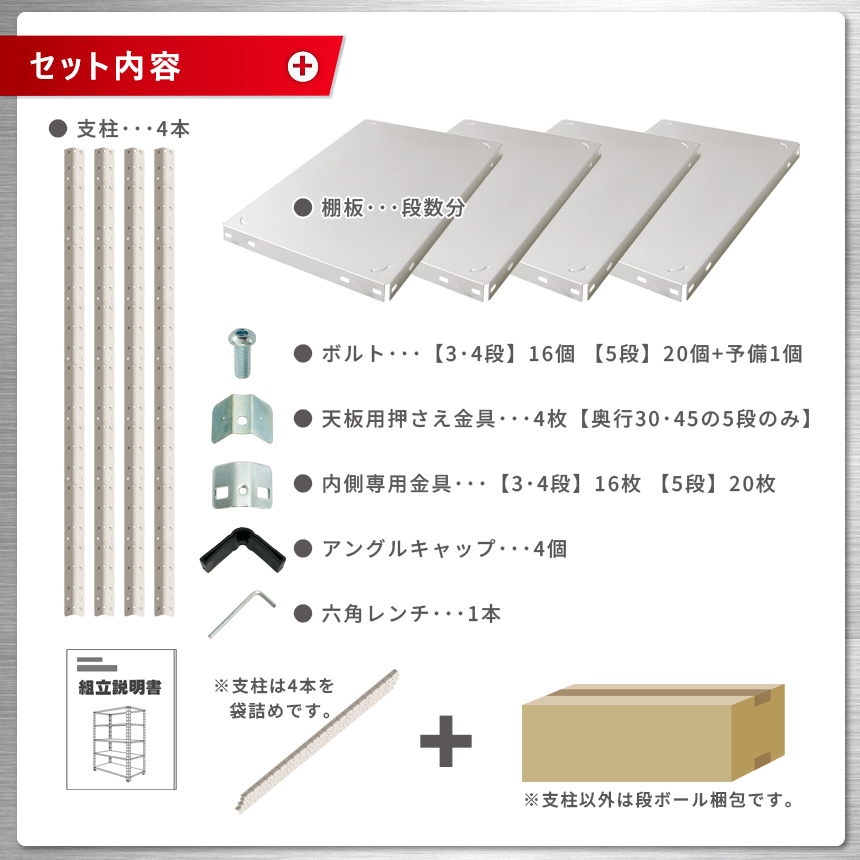 キタジマ スチールラック 幅120 奥行45 高さ180cm 5段 スチール棚 業務