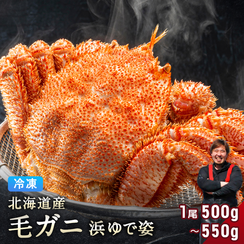 北海道産 毛ガニ 500g〜550g 【浜茹で急速冷凍 姿】 採れたての毛蟹を新鮮なうちに浜茹でに！ ...