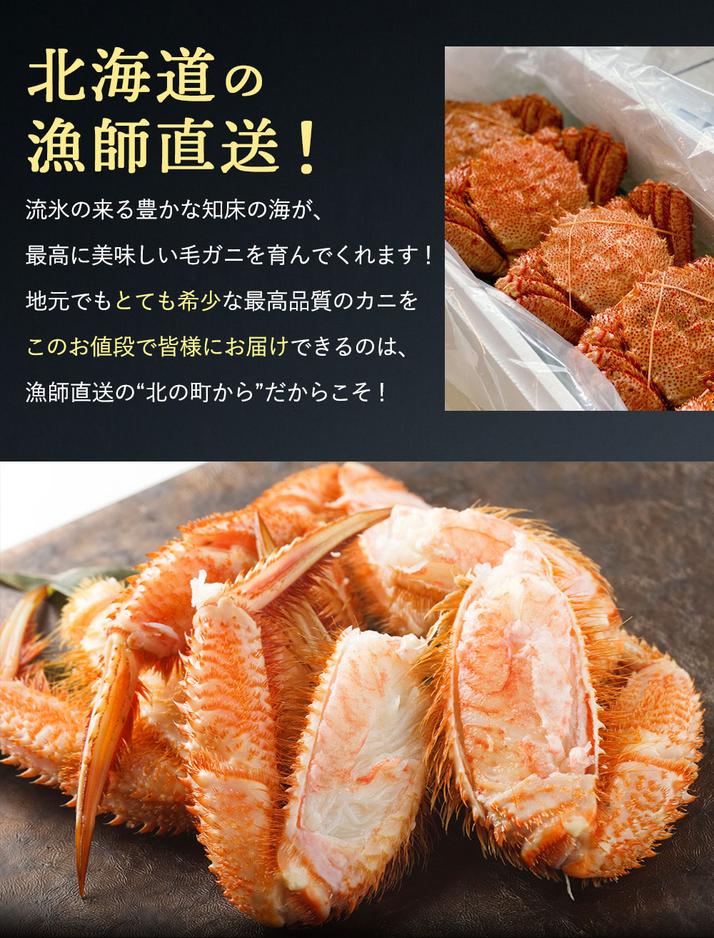 【3個買うと1個無料クーポン！】毛ガニ 北海道 知床産 350g〜400g 【浜茹で急速冷凍 姿】 毛蟹 毛カニ 毛かに 毛がに カニ 蟹｜kitanomachi｜06