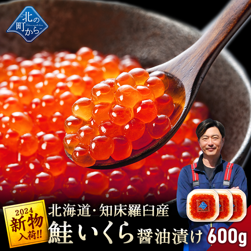 【期間限定20％OFF！】【2023年新物！】鮭いくら 醤油漬け 600g(200g×3) 北海道 知床・羅臼産【獲れたての新鮮さを保ったまま漁師が浜で手造り！】