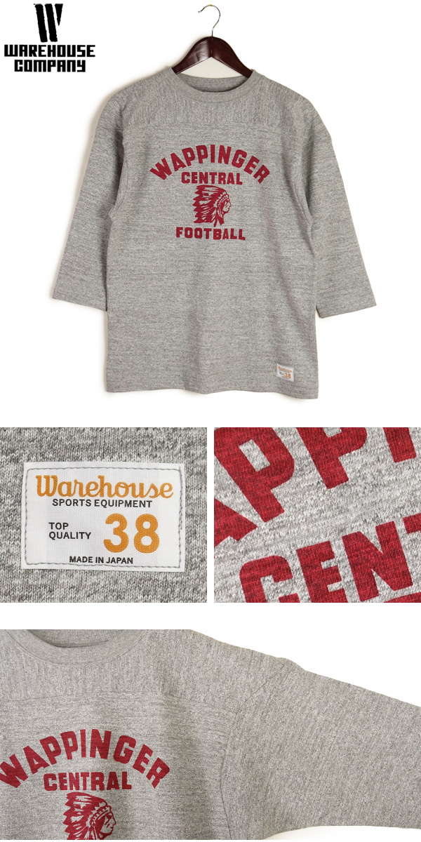 WAREHOUSE（ウエアハウス） 7分袖 フットボール Tシャツ “WAPPINGER