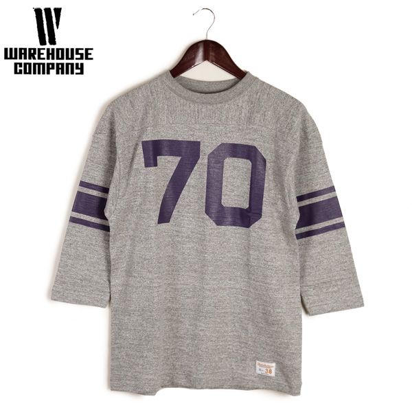 WAREHOUSE（ウエアハウス） 7分袖 フットボール Tシャツ “NO.70” Lot