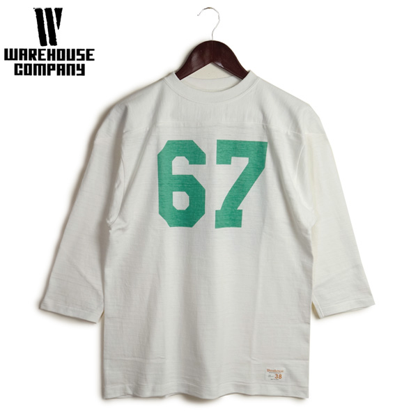 WAREHOUSE ウエアハウス 7分袖 フットボール Tシャツ “NO.67