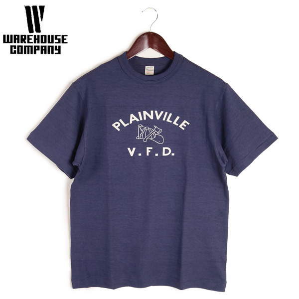 WAREHOUSE スウェット Tシャツ 半袖 プリント オレンジ L WAREHOUSE ウエアハウス クルーネック 半袖 プリント Tシャツ