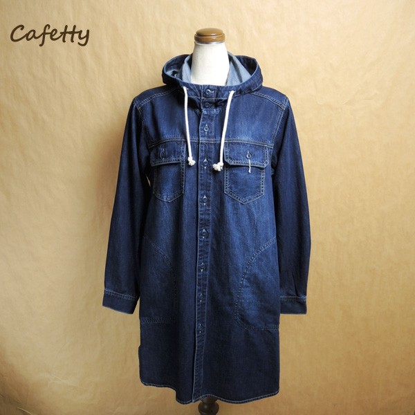 Cafetty 売れ筋商品|||カフェッティ レディース デニム フーディー シャツ パーカー CF-7156 Sweet Camel Cafetty カフェッティ レディース デニム