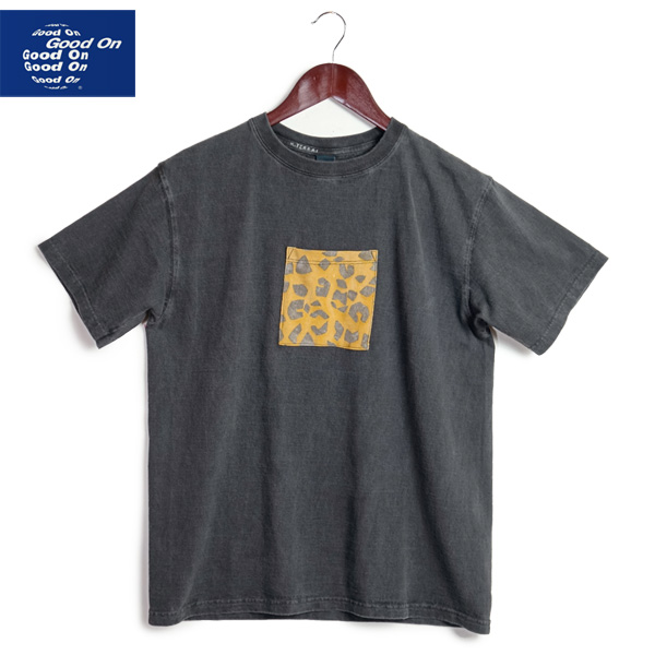 GOOD ON Good On グッドオン 柿渋弁柄染め “ヒョウ柄ポケット” Tシャツ  