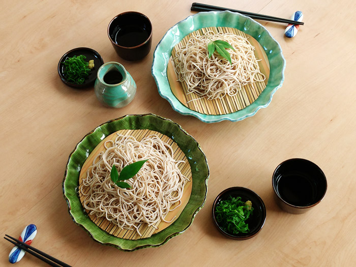 織部 和食器 大皿 麺皿 25cmスノコ付き8号 めん皿 ざるそば 盛り皿