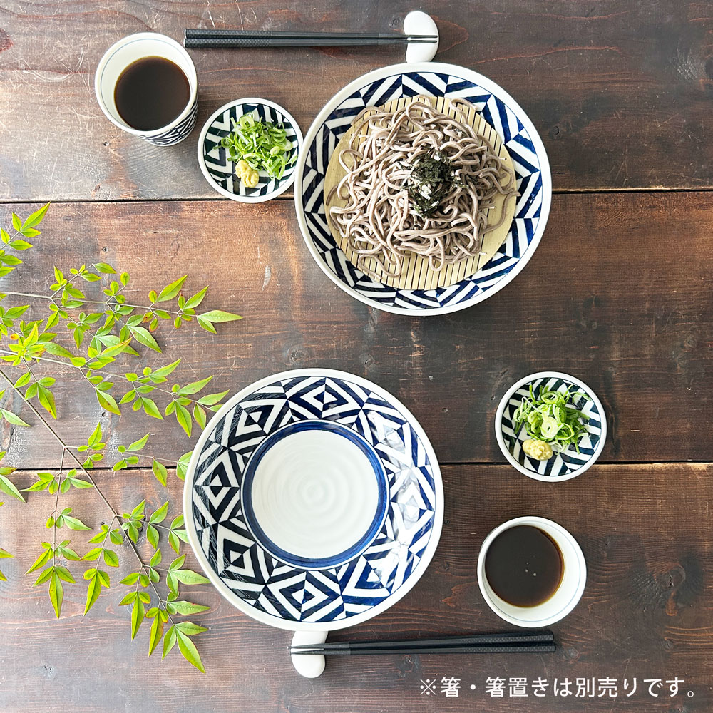 そば食器 江戸紋様 2人前 そば食器セット 二人前 ざるそばセット ざるそば 器 セット そば皿 そば猪口 薬味皿 竹すのこ 各2個 冷やし中華 和食器 |  | 08