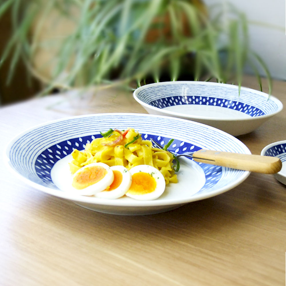 碧 あおいうつわ しずく 8.0皿 24cm 大皿 パスタ皿 日本製 美濃焼 食器