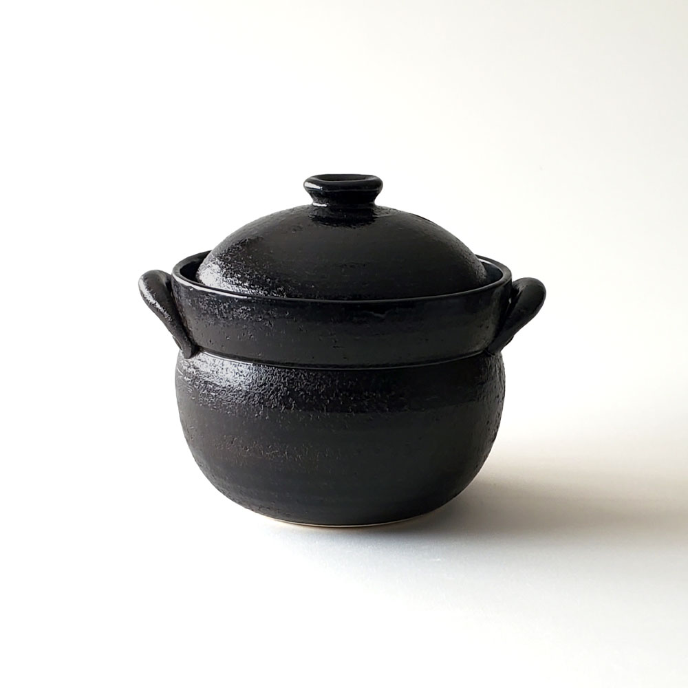 ご飯鍋 黒釉ごはん鍋 2合 ごはん炊き 土鍋 萬古焼 日本製 送料無料 ご飯が美味しく炊ける鍋 |  | 01