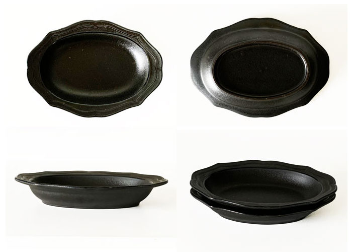 オーバルボウル 20cm カードル Cardle 黒土 おしゃれ 食器 カフェ食器