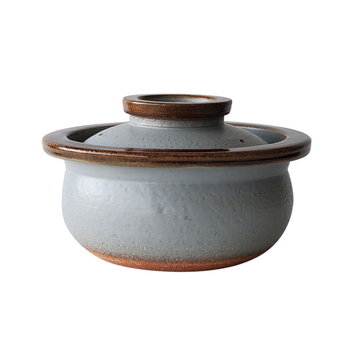 3合 土鍋 ご飯釜 Circle Rice Pot 飴 M 直火専用 カネフサ製陶 信楽焼