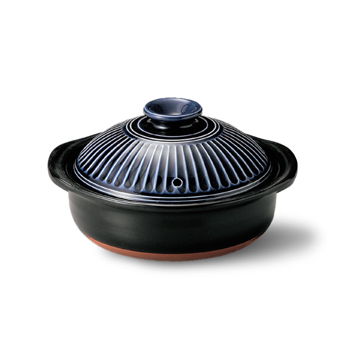 菊花 直火専用 土鍋 6号 萬古焼 銀峯 1人用 送料無料 日本製 : みの