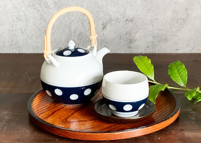 湯呑 おしゃれ 水玉 玉仙茶 175cc 有田焼 湯飲み ゆのみ 煎茶 日本茶