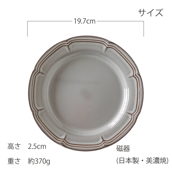 洋食器 ラフィネ 19.5cm リムプレート デザート皿 取り分け皿 選べる4色 日本製 RAFFINE｜kitchengoods-bell｜12