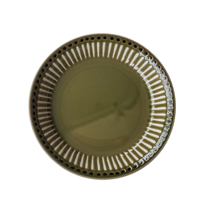 エンボス十草 プレートL 22cm 深皿 おしゃれ 食器 カレー皿 パスタ皿